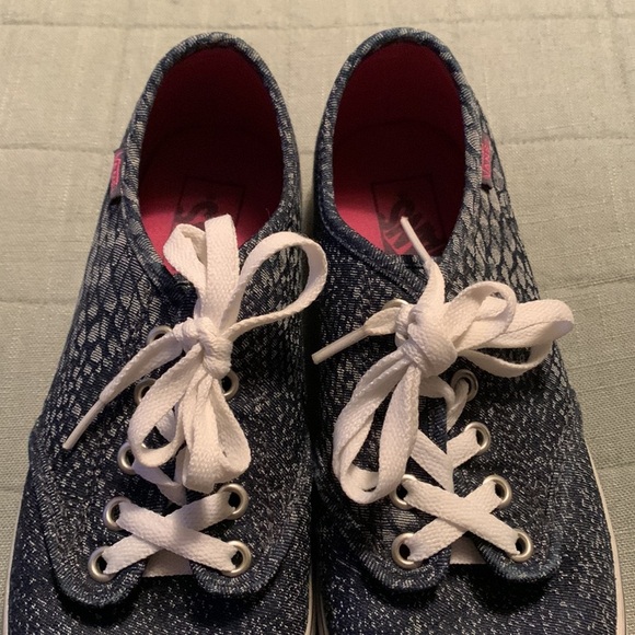 Vans Authentic Navy Blue Snake Skin Women’s Sneakers - Picture 6 of 12